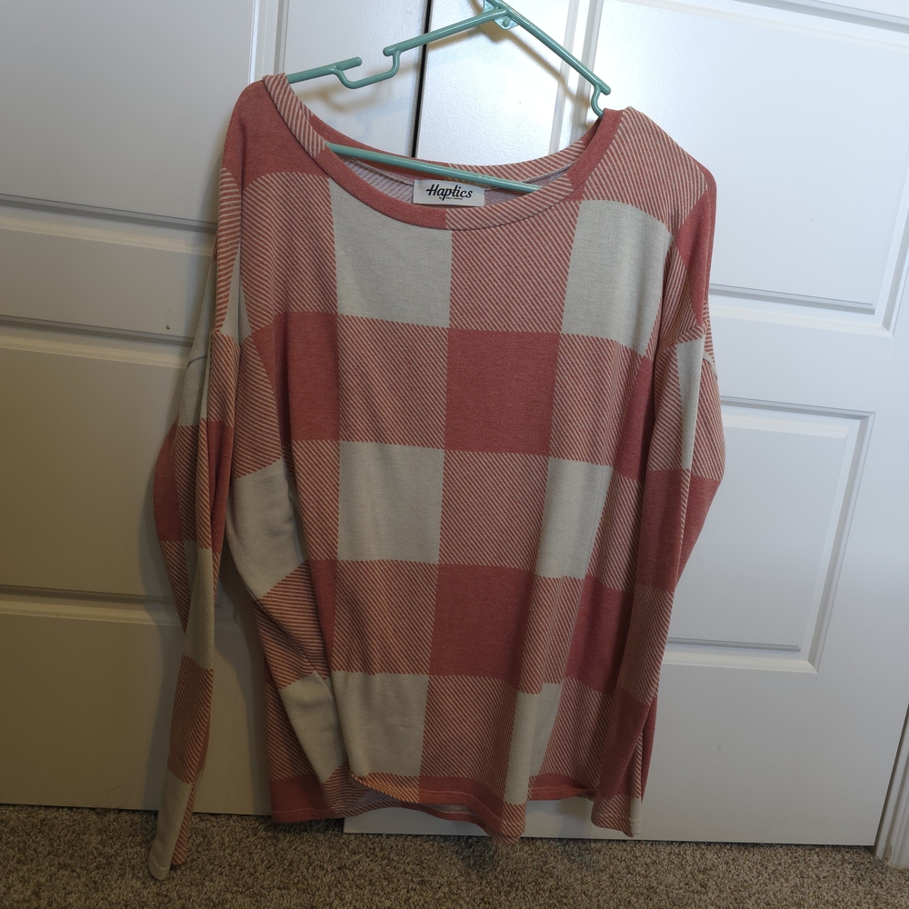 Haglofs Red and Cream Plaid Sweater